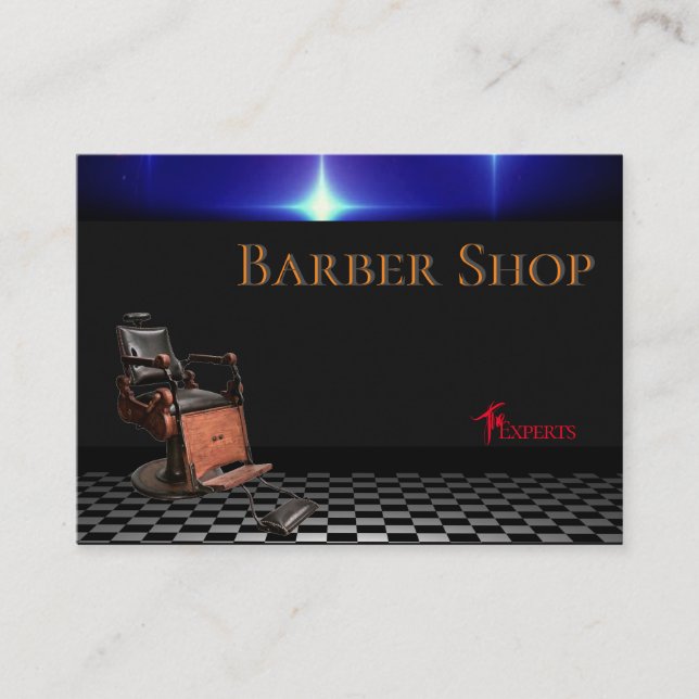 Friseur-Geschäfts-Vintages Schwarzes, weiß, Visitenkarte (Vorderseite)