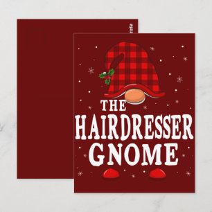 Friseur Gnome Matching Familiengruppe Weihnachten Postkarte