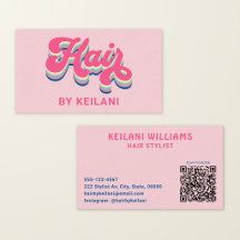 Friseur Groovy Retro QR-Code Haar Von