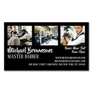 Friseur Haar Mann Shop individuelles Foto Magnetische Visitenkarte