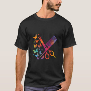 Friseur Haar Stylist Schere Comb Butterfly T-Shirt