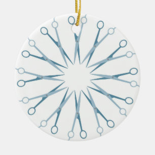 Friseur, Hairstylist-Blau schier Keramikornament