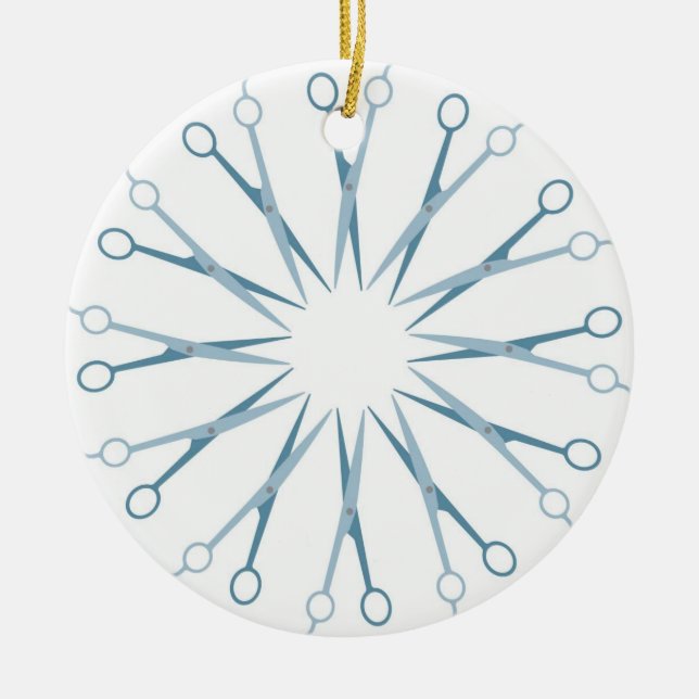 Friseur, Hairstylist-Blau schier Keramikornament (Vorne)