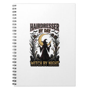 Friseur-Hexe Halloween-Stylist bei Tag Design_ Notizblock