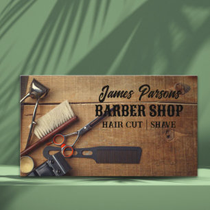 Friseur im Stil eines alten Friseursalons Visitenkarte