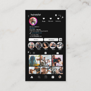 Friseur Instagram Schwarz   Scanne zum Verbinden Q Visitenkarte