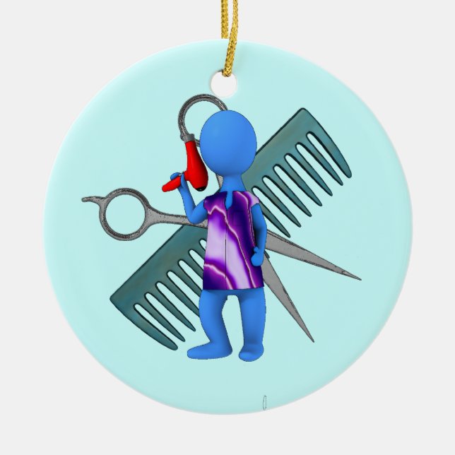 Friseur Keramikornament (Vorne)