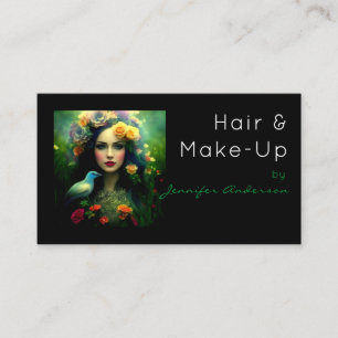 Friseur Kosmetikerin Make-Up Vintage Frau Visitenkarte
