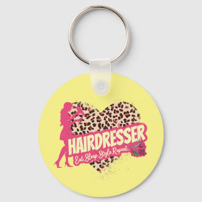 Friseur Leopard Hair Hustler Schlüsselanhänger (Vorderseite)