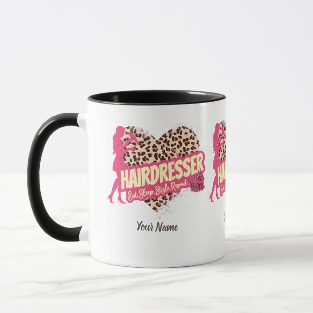Friseur Leopard Hair Hustler Tasse (Links)