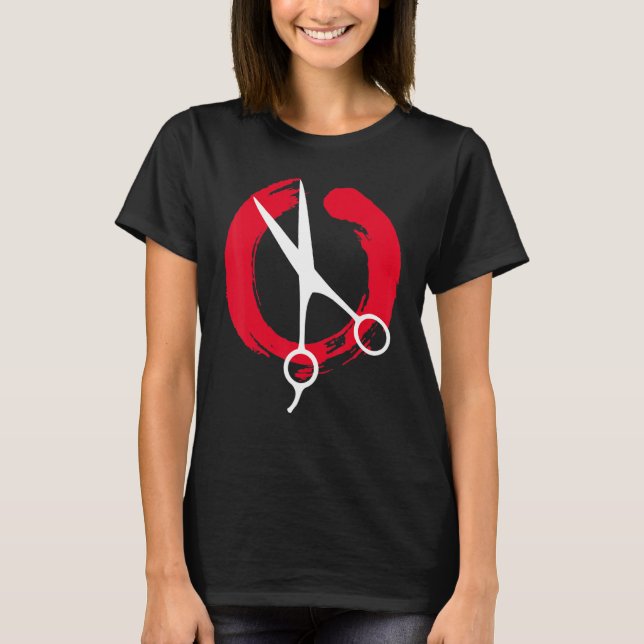 Friseur Liebe Haartrockner Schere Barber Hair Br T-Shirt (Vorderseite)
