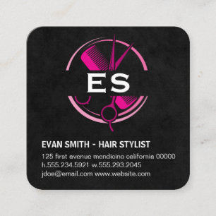 Friseur-Logo Monogramm Quadratische Visitenkarte
