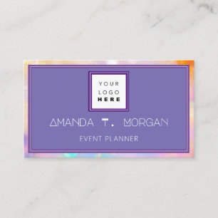 Friseur Makeup Artist Beauty Holographic Logo Visitenkarte