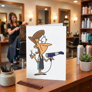 Friseur mit Schere Karte