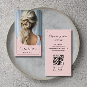 Friseur Modern Pink Visitenkarte