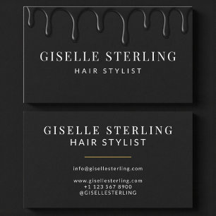 Friseur Modern Schwarz Visitenkarte