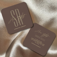 Friseur moderne braune Monogrammanfänge
