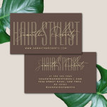 Friseur moderne Typografieschrift braun Visitenkarte<br><div class="desc">Friseur moderne Typografieschrift braun</div>