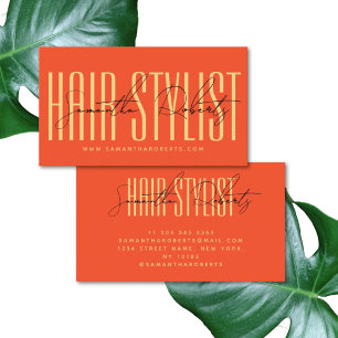 Friseur moderne Typografieschrift orange Visitenkarte