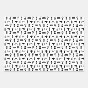 Friseur-Muster CUSTOM FARBE Geschenkpapier Set