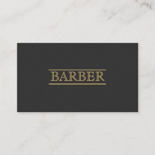 Friseur-mutiges schwarzes Goldmodernes berufliches Visitenkarte (Vorderseite)
