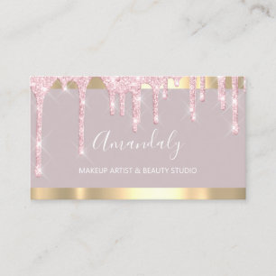 Friseur Nails Lash Makeup Künstler Pink Tropfen Visitenkarte