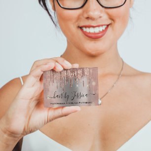 Friseur Nails Makeup Rose Grau Visitenkarte