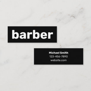 Friseur Name Telefonnummer Webseite Schwarz und We Mini Visitenkarte