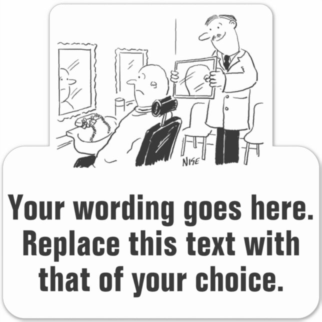 Friseur- oder Herrenfriseur Aufkleber (Vorderseite)