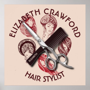 Friseur oder Schönheitssalon mit Namen Poster