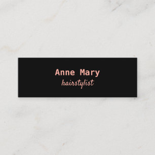 Friseur Peach Coral Friseur Pink Black Mini Visitenkarte