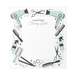 Friseur Personalized Minze Sterne & Glitzer Notizblock