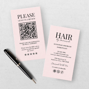 Friseur Pink Blush Hinterlassen Sie eine Bewertung Visitenkarte