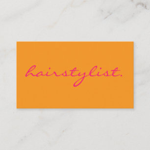 Friseur Pink Orange Farbige Hairstylist Salon Visitenkarte