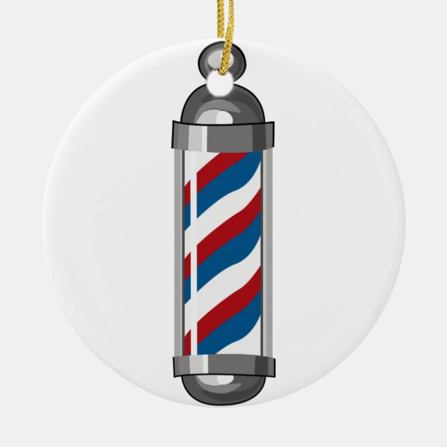 Friseur Pole Keramik Ornament (Vorne)