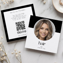 Friseur QR-Code Foto Schwarz Weiß Quadrat