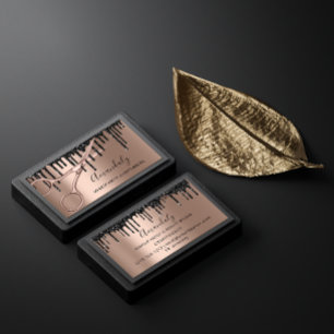 Friseur Rose Goldschere Tropfen Visitenkarte