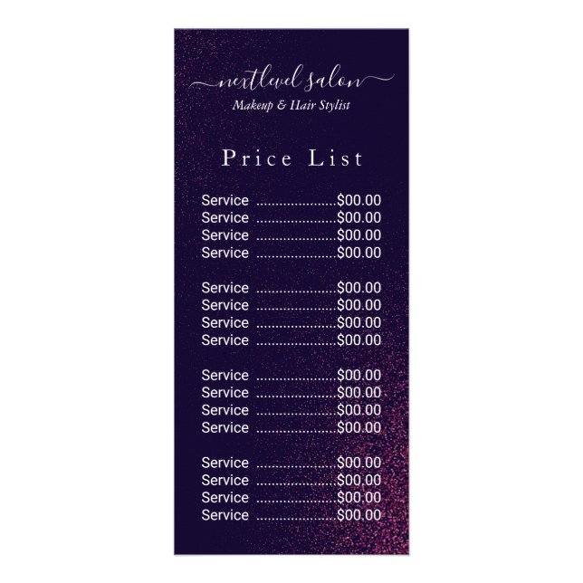 Friseur-Salon Abstrakte Preis-Rackkarte Werbekarte (Vorne)