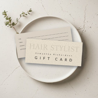 Friseur-Salon Beige Minimalist Boho Geschenkkarte