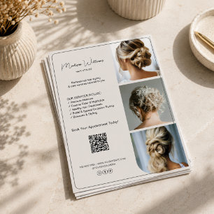 Friseur-Salon-Dienstleistungen 3 Fotos QR Flyer