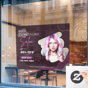 Friseur-Salon Individuelle Haarfärbung Highlights Fensteraufkleber
