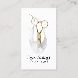 Friseur Salon Moderner Weißer Goldschere Haar Sty Visitenkarte