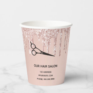 Friseur Salon Rose Gold Glitzer lockert Geschäft Pappbecher
