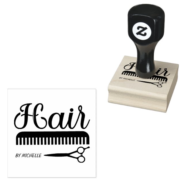 Friseur-Salon-Schere nach Maß Gummistempel (Stempel)