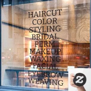 Friseur-Salon-Spa-Serviceangebot groß anpassen Fensteraufkleber