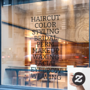 Friseur-Salon-Spa-Serviceangebot groß anpassen Fensteraufkleber