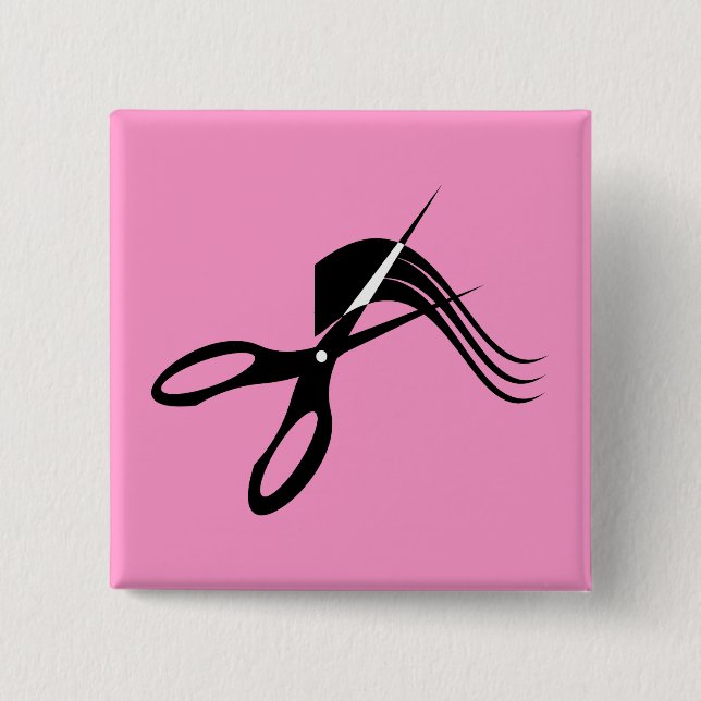Friseur-Scheren - Haar-Stylist Button (Vorderseite)