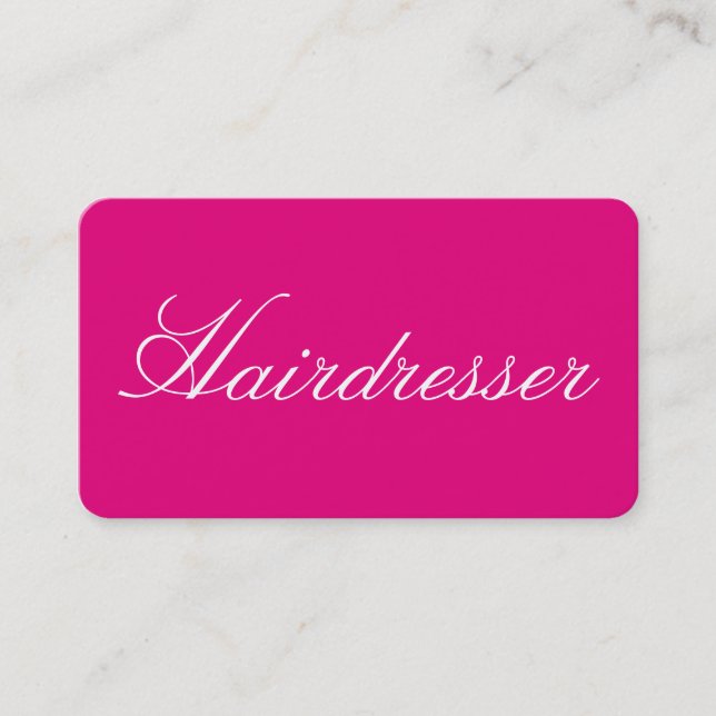 Friseur Schlicht einfach, pink Beruflich Visitenkarte (Vorderseite)