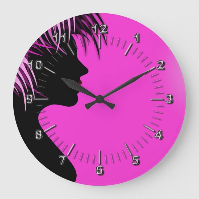 Friseur-Schönheit Salon Große Wanduhr (Vorderseite)