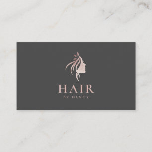 Friseur Schrift Typografie Roségold Glitter Visitenkarte